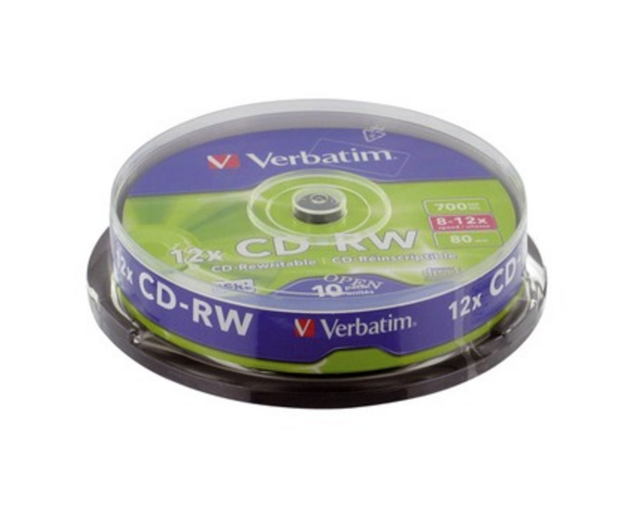 Verbatim CD-RW 8-12x, 10 pièces en cake box