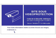 Panneau en PVC pour vitrine de signalisation d'une vidéosurveillance
