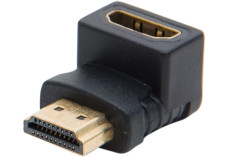 Adaptateur HDMI m/f coudé 90° or - modèle A