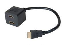 CABLE 1 HDMI mâle vers 2 HDMI femelle avec sorties audio