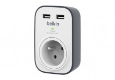 Parafoudre BELKIN 1 prise + 2 ports USB 2.0 - Monobloc