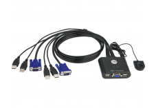 Commutateur KVM à câble VGA PS/2 2 ports (1,2m) - CS62, ATEN