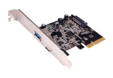 Carte contrôleur 1 port USB-C + 1 USB-A en USB 3.1 Gen1 sur PCIe x1