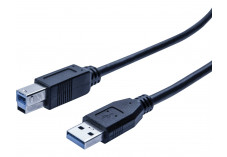 Cordon éco USB 3.0 type A / B noir - 3,0 m
