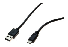 Cordon USB 2.0 type A / C noir 1,0 m