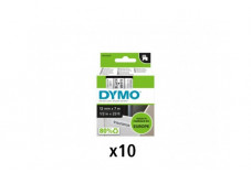 DYMO Ruban D1 12 mm x 7 m, noir/blanc pack de 10 rouleaux