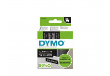 DYMO D1 Ruban d'étiquette, 12 mm x 7 m, blanc/noir