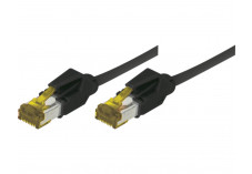 Câble RJ45 CAT 7 S/FTP a connecteurs CAT 6a - Noir - (0,3m)