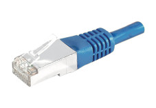 Câble RJ45 CAT6a S/FTP (PIMF) - Bleu - (0,5m) Dexlan