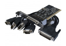 DEXLAN Carte PCI 4 p.serie DB9+1 p.parallèle Std+Low Profile