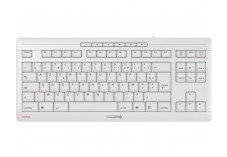CHERRY Clavier Stream Keyboard TKL compact USB blanc grisé