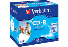 CD-R 80 700Mo Imprimable Verbatim Pack de 10 boites cristal