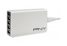 PNY Multi-USB Charger Adaptateur secteur - 5 x USB - Blanc