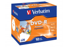 Boite de 10 dvd-r 16x 4,7GB verbatim imprim.