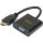 Convertisseur noir HDMI vers VGA+audio -15CM