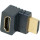 Adaptateur HDMI m/f coude 90° or - modele b