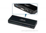 Station d'accueil USB 3.0 Double écran HDMI - DVI - LAN - Hub 6 ports