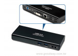 Station d'accueil DisplayLink USB 3.0 Double écran HDMI-DVI LAN  Hub 6 USB-A