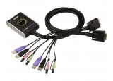 Aten CS682 switch KVM 2 ports DVI/USB/Audio Câbles intégrés