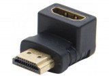 Adaptateur HDMI m/f coudé 90° or - modèle A