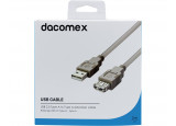 DACOMEX Rallonge USB 2.0 Type-A - Type A grise - 2 m