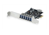 Carte PCIe Controleur USB 3.0 6+1 ports Type-A Std+LowProfile