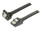 Câble sata 6GB/s coudé bas slim sécurisé (noir) - 20 cm