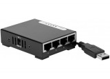 DEXLAN Mini Switch 4 ports Gigabit Magnétique alim. USB & 220V