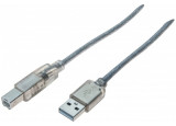 Cordon USB 2.0 type  A / B transparent - 1,8 m