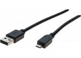 Cordon USB 2.0 type A / micro B noir - 2,0 m