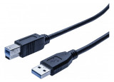 Cordon éco USB 3.0 type A / B noir - 1,0 m