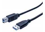 Cordon éco USB 3.0 type A / B noir - 2,0 m