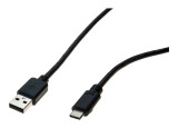 Cordon USB 2.0 type A / C noir 1,0 m