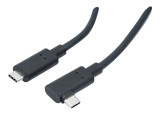 CORDON USB 3.2 Gen2 hybride Type-C / Type-C coudé - 10 M