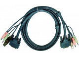 Aten 2L-7D02UD cordon KVM DVI/USB/Audio Dual Link - 1,80M