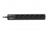 INFOSEC Multiprise S6 BLACK LINE II parafoudre 6 prises avec interrupteur