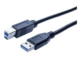 Cordon USB 3.0 type A / B noir - 3,0 m