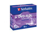DVD+R DL 8,5GO 8x DOUBLE COUCHE BOITE DE 5 VERBATIM
