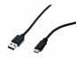 DACOMEX Sachet cordon USB 2.0 Type-A / Type-C noir - 1,0 m
