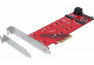 DEXLAN Carte PCIe 4x triple SSD M.2. - 1 x NVMe + 2 x SATA