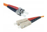 Jarretière optique duplex HD multi OM2 50/125 ST-UPC/SC-UPC orange - 1 m