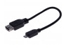 Cordon OTG USB 2.0 micro B / type A (male-femelle) noir - 0,21m