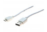Cordon USB 2.0 type A / micro B blanc - 1,8m