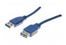 Rallonge USB 3.0 type A / A bleue - 1,0 m