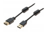 Rallonge USB 2.0 type A / A  avec ferrites noire - 1,5 m