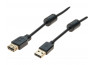 Rallonge USB 2.0 type A /A  avec ferrites noire - 3,0 m