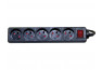 DEXLAN Multiprise 5 prises avec interrupteur noire - 1,5 m
