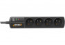 INFOSEC Multiprise S4 BLACK LINE II parafoudre 4 prises avec interrupteur