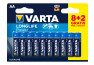 VARTA Piles alcalines LR6 / AA 8 + 2 offertes