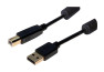 Cordon USB 2.0 type A / B avec ferrites noir - 1,5 m